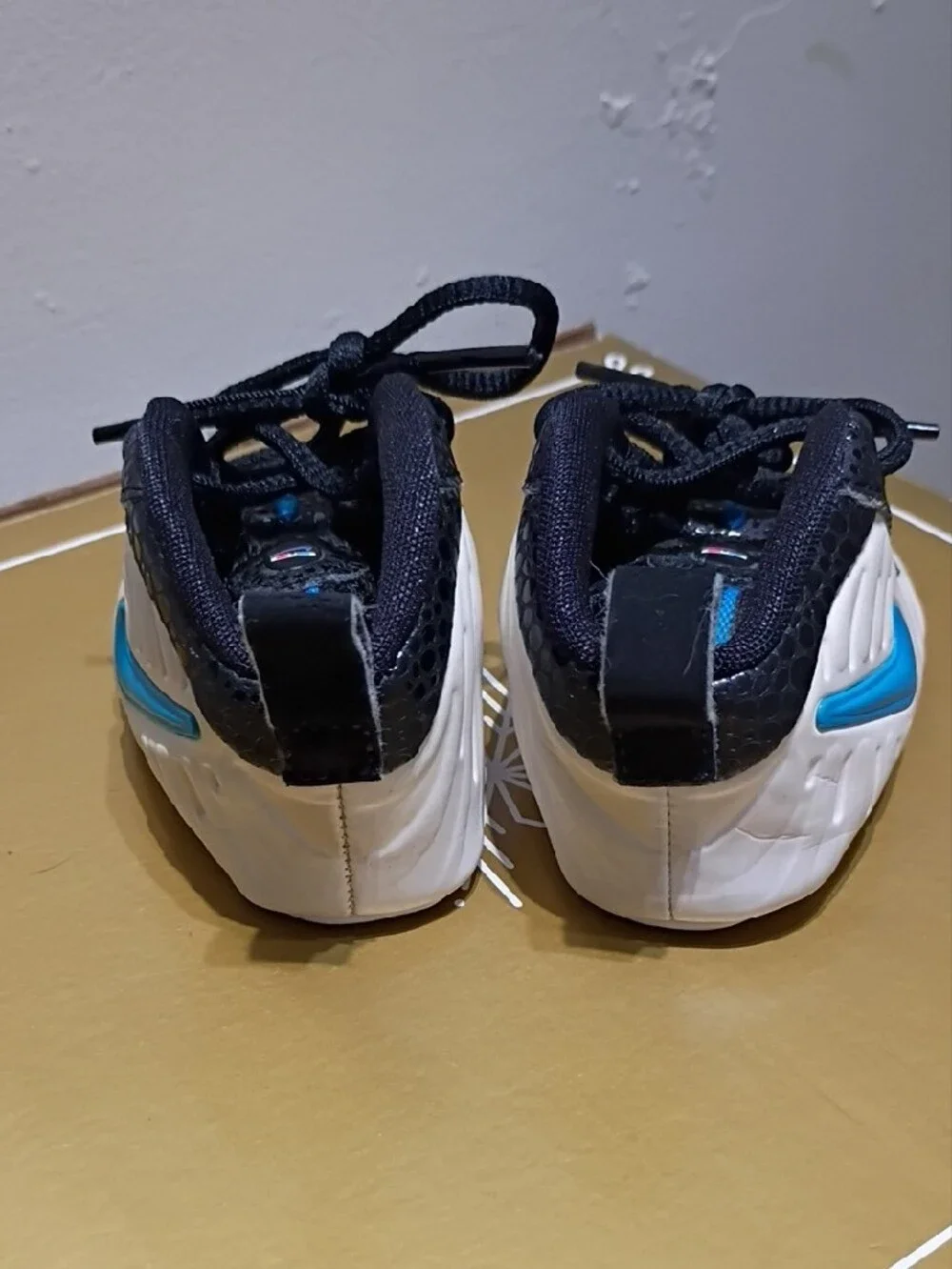 Nike Black and White Baby Walker Sneakers with Blue and Red Accents